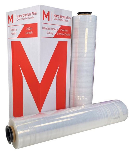 Cast Hand Stretch Film - Clear, 500mm x 500m x 12mu - 4 Rolls + 4 Free ...