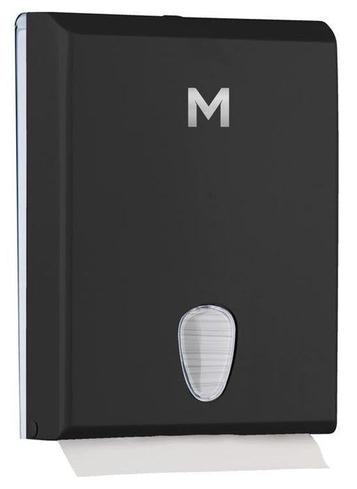 Compact Towel Dispenser - Black, 600 Sheet Capacity - 1 Dispenser - Essential Supplies - Folded Towel Dispensers