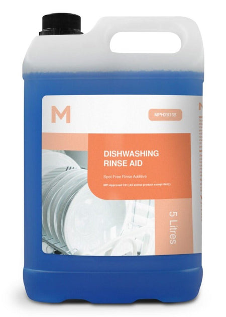 Dishwashing Rinse Aid - Blue, 5L Refill Bottle | Essential Supplies