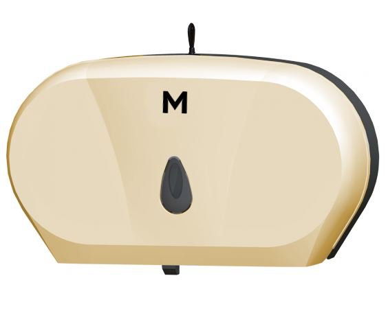 Double Jumbo Roll Dispenser - Gold, 2 Roll Capacity - 1 Dispenser - Essential Supplies - Toilet Tissue Dispensers