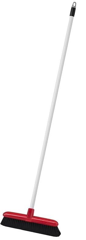 Economy Indoor Broom - Red, 300mm x 22mm x 1200mm, Soft Bristles - Essential Supplies - Brooms