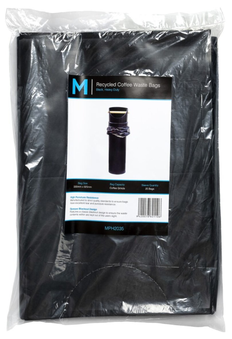 FP Recycled Coffee Waste Bags - Black, 330mm x 925mm x 80mu - 250 Bags - Essential Supplies - Coffee Dump Bags