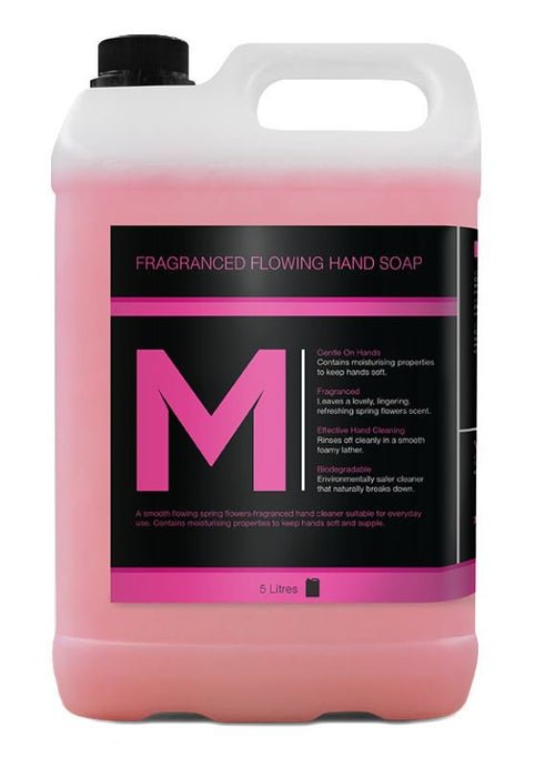 Fragranced Flowing Hand Soap - Pink, 5L Refill Bottle - Essential Supplies - Hand Care