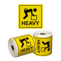 Load image into Gallery viewer, Handling Label Heavy - Yellow/Black, 99mm x 99mm - 500 Labels - Essential Supplies - Shipping Labels
