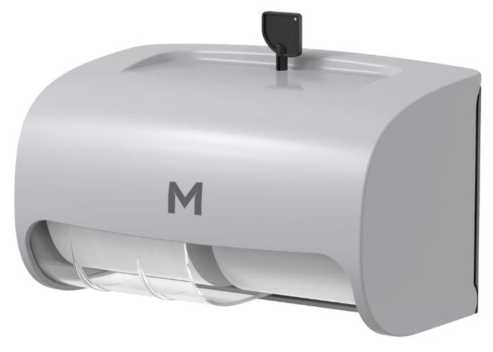 Horizontal Toilet Roll Dispenser - Silver, 2 Roll Capacity - 1 Dispenser - Essential Supplies - Toilet Tissue Dispensers