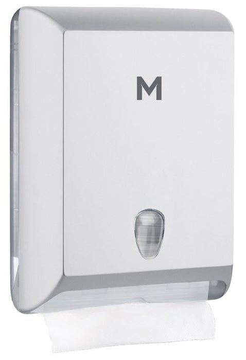 Interfold Towel Dispenser - Silver, 700 Sheet Capacity - 1 Dispenser - Essential Supplies - Folded Towel Dispensers