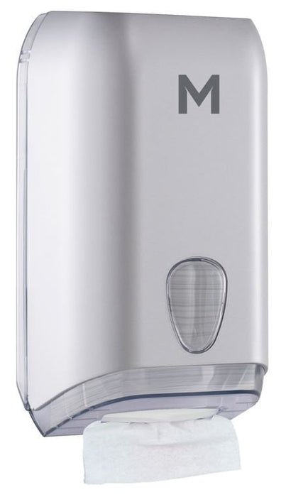 Interleave Toilet Tissue Dispenser - Silver, 700 Sheet Capacity - 1 Dispenser - Essential Supplies - Toilet Tissue Dispensers