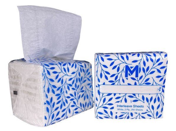 Interleave Toilet Tissue - White, 2 Ply, 250 Sheets, FSC Mix® - 36 Packs - *Dispenser Pack - Essential Supplies - Household Toilet Tissue