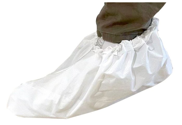 Laminated CPE Shoe Covers - White, 200mm x 400mm - 160 Pieces - *Double Sole* - Essential Supplies - Foot Protection