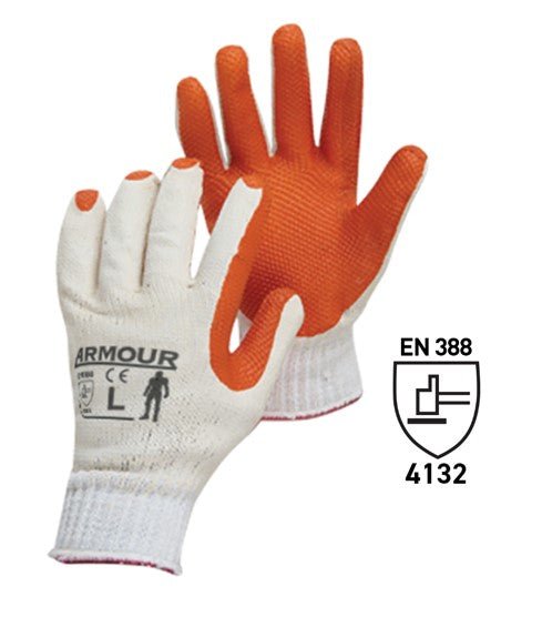 Latex Thick Coated Gloves - White/Orange, 2XL, 7 Gauge - 120 Pairs - Essential Supplies - Coated Cotton Gloves