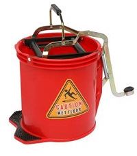 Metal Wringer Bucket - Red, 16L Capacity - Essential Supplies - Buckets