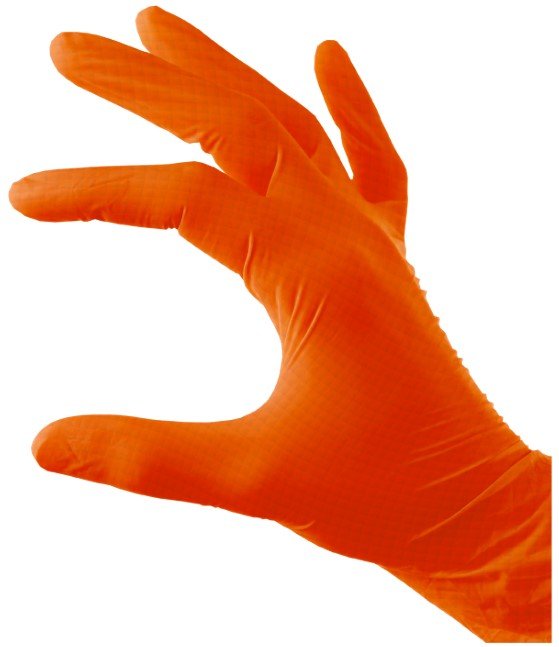 Nitrile Diamond Grip Gloves Powder Free - Orange, 2XL, 240mm Cuff, 9.0g - 900 Gloves - Essential Supplies - Nitrile Examination Gloves