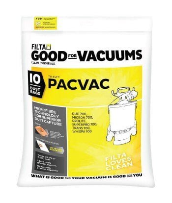 Pacvac Paper Vacuum Bag - Brown, For Backpack Models - 10 Pack - Essential Supplies - Vacuum Bags