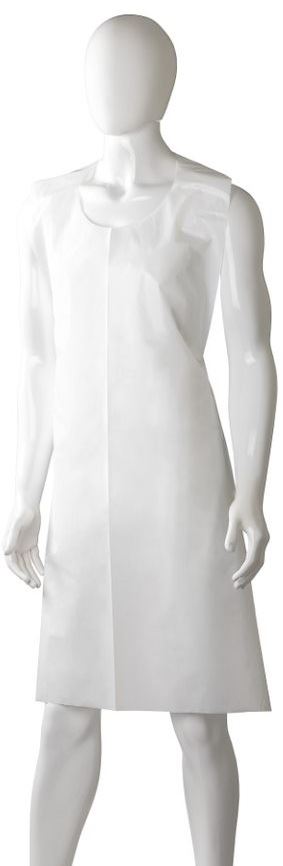 Polyethylene Back Tie Apron - White, 800mm x 1250mm x 20mu - 700 Aprons - *Light Duty - Essential Supplies - Plastic Body Protection