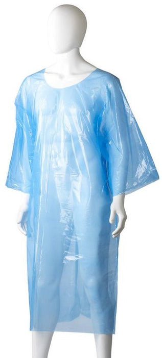 Polyethylene Splash Jacket - Blue, 800mm x 1300mm x 30mu - 200 Pieces - Essential Supplies - Plastic Body Protection