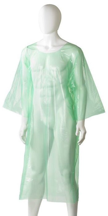 Polyethylene Splash Jacket - Green, 800mm x 1300mm x 30mu - 200 Pieces - Essential Supplies - Plastic Body Protection