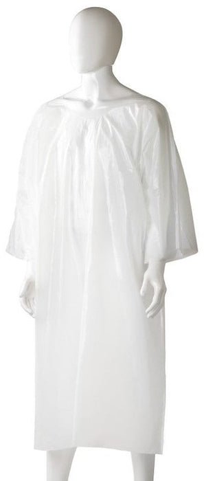 Polyethylene Splash Jacket - White, 800mm x 1300mm x 30mu - 200 Pieces - Essential Supplies - Plastic Body Protection