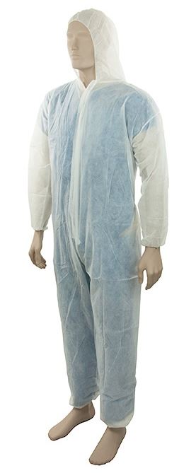 Polypropylene Coverall - White, M, 50gsm - 18 Pieces - *Basic Coverall - Essential Supplies - Polypropylene Coveralls