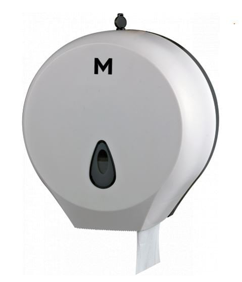 Single Jumbo Roll Dispenser - Silver, 1 Roll Capacity - 1 Dispenser - Essential Supplies - Toilet Tissue Dispensers