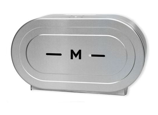 Stainless Double Jumbo Roll Dispenser - Silver, 2 Roll Capacity - 1 Dispenser - Essential Supplies - Toilet Tissue Dispensers